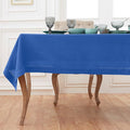 Solino Home Royal Blue Linen Tablecloth 54 x 72 Inch - 100% Pure Linen Hemstitch Table Cloth for Rectangle Tables - Classic Hemstitch, Machine Washable Tablecloth for Spring