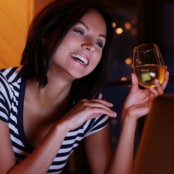 Unbreakable Stemless Plastic Wine Glasses | Reusable | Shatterproof 100% Tritan Plastic | Dishwasher-Safe | BPA-free | Awesome for Indoor & Outdoor | 20 oz, Set of 8