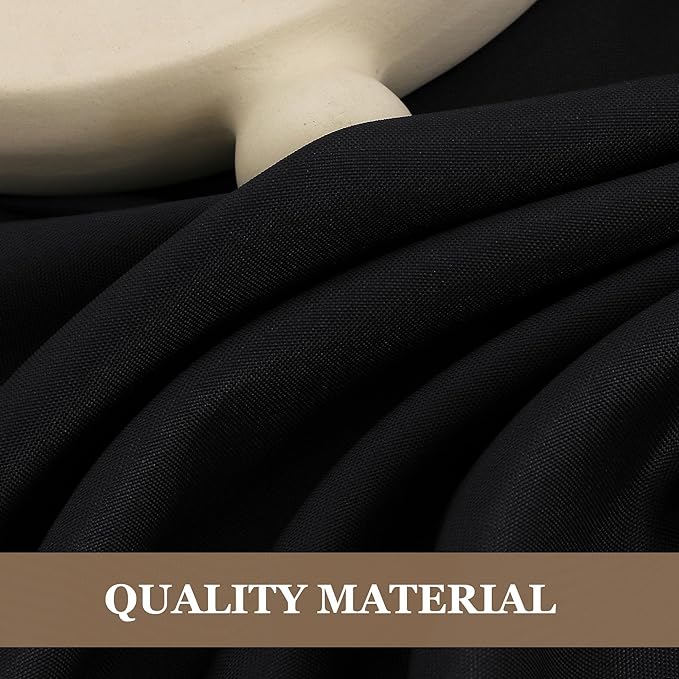 Fitable 6 Pack Black Square Tablecloths - 70 x 70 Inches - Stain Resistant and Reusable Table Clothes, Polyester Fabric Table Covers for Dining, Card Tables, Coffee Tables