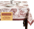 Maison d' Hermine Table Cloth Rectangle Table 100% Cotton 70 x 90 Inches Fall Tablecloth Reusable Everyday Use for Thanksgiving Christmas Decorations Dining Farmhouse Party (Holy Jouy - Brown)