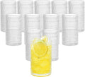 Vintage Hobnail Drinking Glasses Set of 12, 15oz Textured Tumblers - Embossed Clear Bar Glasses for Cocktails, Beer, Whiskey, Dishwasher-Safe Highball Cups for Kitchen, Juice & Mixed Drinks