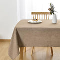JIUZHEN Square Table Cloth Faux Linen Farmhouse Tablecloth Wrinkle and Stain Resistant Decorative Fabric Table Cover for Kitchen, Dining Room, Parties and Camping, Khaki, 60 x 60 Inch
