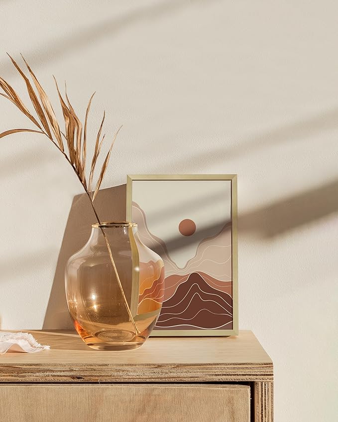 HAUS AND HUES 4x6 Picture Frame with Real Glass & Gold Premium-Grade Metal - Aluminum 4x6 Picture Frame - Includes Easel Back, Hanging Kit - Ideal for Home, Office (4x6 in, Gold)