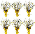 6 Pack 2026 Graduation Table Centerpiece Party Decoration Metallic Foil Spray Centerpiece Glitter Decor Star Tabletop for Graduation New Year Birthday Holiday Party Favor, Black and Gold