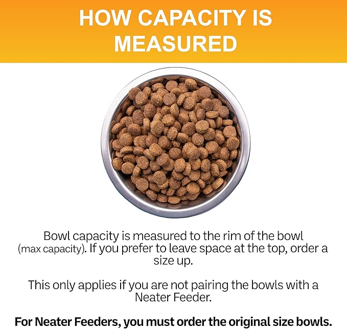 Neater Pet Brands 1.5 Cup (12 oz.) Shallow Stainless Steel Cat Bowls, 1 Single Neater Feeder Replacement Bowl (Deluxe Model), Metal Cat Dishes for Food and Water, Whisker Friendly, Dishwasher Safe