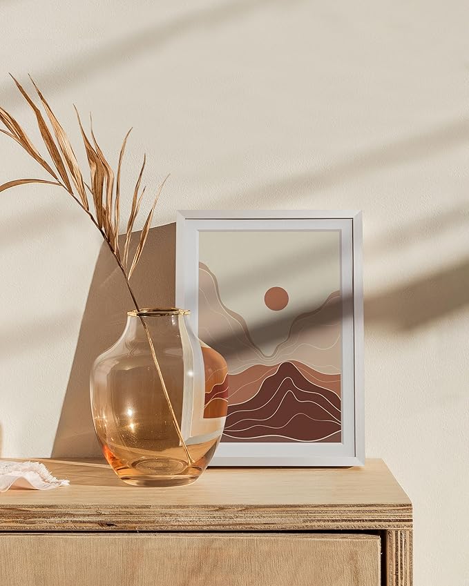HAUS AND HUES 5x7 Picture Frame with Real Glass & White Premium-Grade Metal Matted to 4x6 - Aluminum 5x7 Photo Frame - Includes Easel Back, Hanging Kit - Ideal for Home, Office (5x7 in, White)