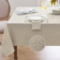 Softalker Small Tablecloth Beige 52x70 Inch Rectangle Linen Textured Outdoor Tablecloths Stain and Wrinkle Resistant Decorative Dining Table Cover Waterproof for Spring,Easter,Party,Garden,Coffee
