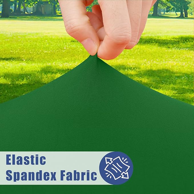 Round Spandex Tablecloth 2 Pack, Elastic Fitted Waterproof Tablecloths for 25"-30" Tables, Stretch Washable Picnic Table Cover for Camping, Dining, Indoor and Outdoor, Emerald Green