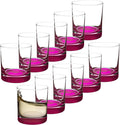 Whiskey Glasses by Libbey 10 oz. Set of 10, Bulk Pack - Heavy Base Old Fashioned Glass, Perfect for Scotch, Bourbon, Whiskey, Cocktail - Pink