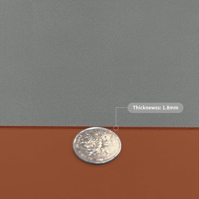 Leather Dresser Cover,1.8mm Thick,14x66 Inch,Dresser Protector Top,Dresser Top Protector,Dresser Cover Top,Dresser Top Cover,Dresser Cover Top for Bedroom.(Brown+Gray,14x66)