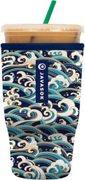 Sok It JavaSok Iced Coffee & Cold Soda Insulated Neoprene Cup Sleeve (Perfect Wave, Large: 30-32oz)