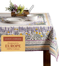 Maison d' Hermine Table Cloth Square Table 100% Cotton 60 x 60 Inches Tablecloth Reusable Decorative for Dining Room Farmhouse Home Valentines Day Decorations Spring Summer - Fanny Lavender