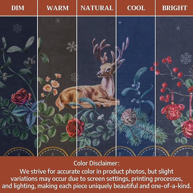 Maison d' Hermine Table Cloth Rectangle Table 100% Cotton 70 x 90 Inches Fall Tablecloth Reusable Everyday Use for Thanksgiving Christmas Decorations Dining Farmhouse Party (Christmas Joy)