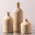 Ceramic Vase Home Table Decor - Gold Flower Vase Set of 3 Living Room Kitchen Decorations Farmhouse Modern Rustic Vases Decorative Centerpiece for Shelf Bedroom Office Bathroom Dining Coffee Desk