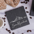 Blue Ridge Mountain Gifts - Boston MA Skyline Coasters, Set of 4 - Boston Massachusetts Souvenir, Slate Coasters with Minimalist Skyline, Housewarming Gift for Friends, Family, & Neighbors