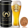 30th Birthday Beer Glasses Gifts, Personalized '1996' Vintage Glass Ware Set for Men, Black Gift Package with Drinking Glass, Coaster, and Card for 30 Years Old Man