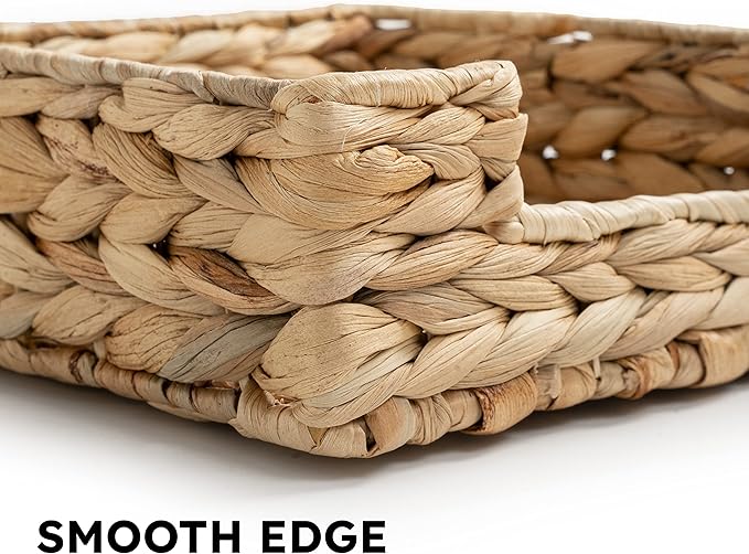 CLAYNIX Rattan Napkin Holders for Table, Napkins Holder For Paper Napkins, Kitchen Luncheon Paper on Boho Dining Countertop - Square