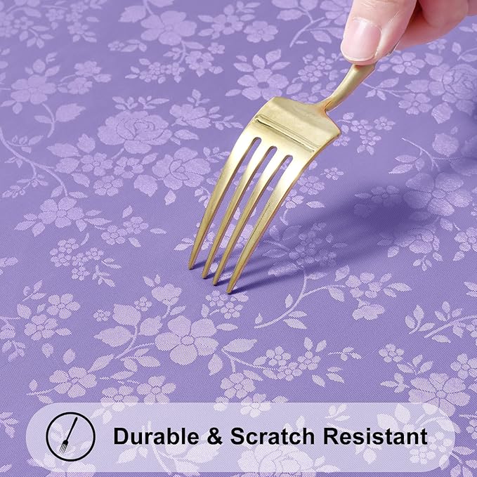 Smiry Square Table Cloth, Waterproof Heavy Duty Vinyl Tablecloths, Wipeable Washable Table Cover for Kitchen and Dining Room (Purple, 54" X 54")
