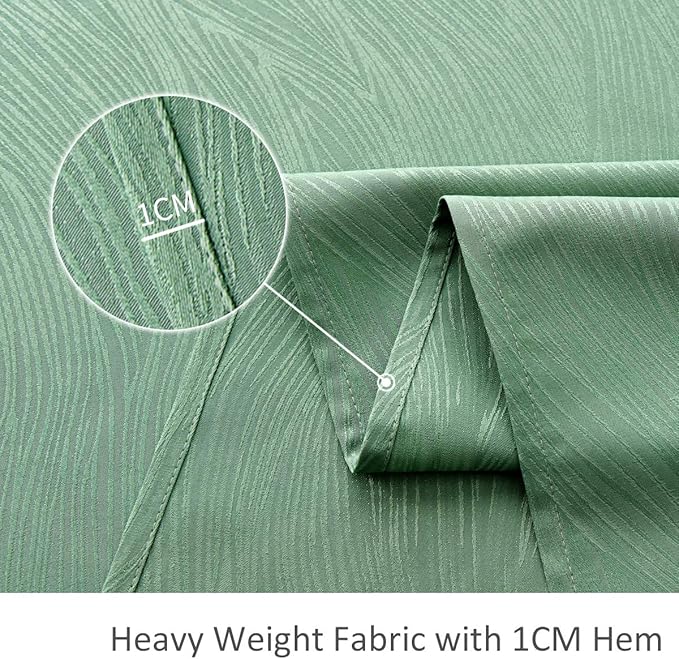 maxmill Jacquard Table Cloth Swirl Design Water Resistant Wrinkle Resistance Heavy Weight Soft Tablecloth for Kitchen Dinning Tabletop Decoration Oblong 60 x 140 Inch Sage Green