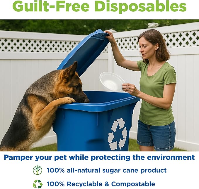 Kinn Kleanbowl Pet Bowl Stainless Steel Frame with Compostable Refills, 16 oz (Pack of 1) – Spill-Proof Stable Disposable Dog Bowls for Easy Cleaning and Healthy Pets, No Plastic