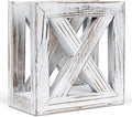 PUERSI Farmhouse Wooden Napkin Holder for Tables, Rustic Kitchen Decor for Counter, Ideal Napkin Dispenser for Dining Counter tops (White)
