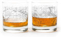 Black Lantern Whiskey Glasses - National Park Topographic Map Old Fashioned Glasses - 11oz. Rock Glass Set of 2 - Cocktail & Everyday Use Drinking Glasses - Dishwasher Safe (Arches)
