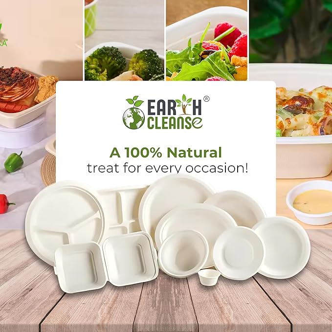 5.4 oz Paper Bowls [150 Pack] – Heavy-Duty Disposable Sugarcane Bowls, Made from Bagasse, Microwave & Leak-Resistant – Great for Cereal, Salad, Snacks, and Soups