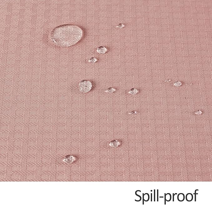 maxmill Round Weaved Texture Design Tablecloth Spill-Proof Wrinkle Free Soft Washable Table Cloth for Circular Table Cover, for Dining Room Banquet Parties Holiday Dinner, 70 Inch Pale Blush