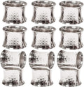 CLEENTABLE Farmhouse Napkin Rings Metal Spiral Napkin Rings -12 Pcs, Handcrafted Napkin Holders Buckles for Family Dinner, Christmas, Wedding, Party, Table Decorations (Silver)