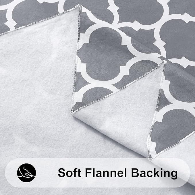 Smiry Square Table Cloth, Wipeable Spillproof Plastic Tablecloths for Dining, Waterproof Vinyl Tablecloth with Flannel Backing for Square Tables, Camping, Outdoor and Indoor (70"x70", Grey)