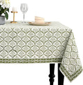 CPC Fern Regal Tablecloth 100% Cotton 70x118 Inch Indian Block Print Rectangle Table Cover, Table Cloth for Gifting in Weddings, Halloween, Fall, Christmas, Thanksgiving