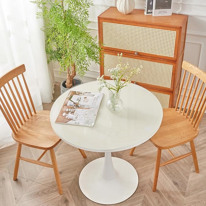 Warmstar Round Clear Table Protector - 36Inch, 2mm Thick PVC Tablecloth for Dining & Coffee Tables