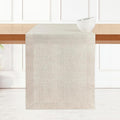 D'Moksha Homes Linen Light Natural Table Runner 72 Inches Long - 100% Pure Linen 14 x 72 Inch Table Runner for Dining, Valentines, Spring, Easter - Machine Washable