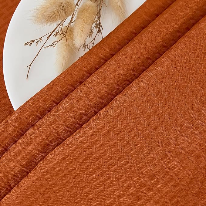 maxmill Fall Tablecloth Stain Resistant Waterproof Wrinkle Resistant Spillproof Washable Soft Weave Texture Table Cloth for Dining Room, Harvest Thanksgiving Dinner, Rectangle 60 x 140 Inch, Rust