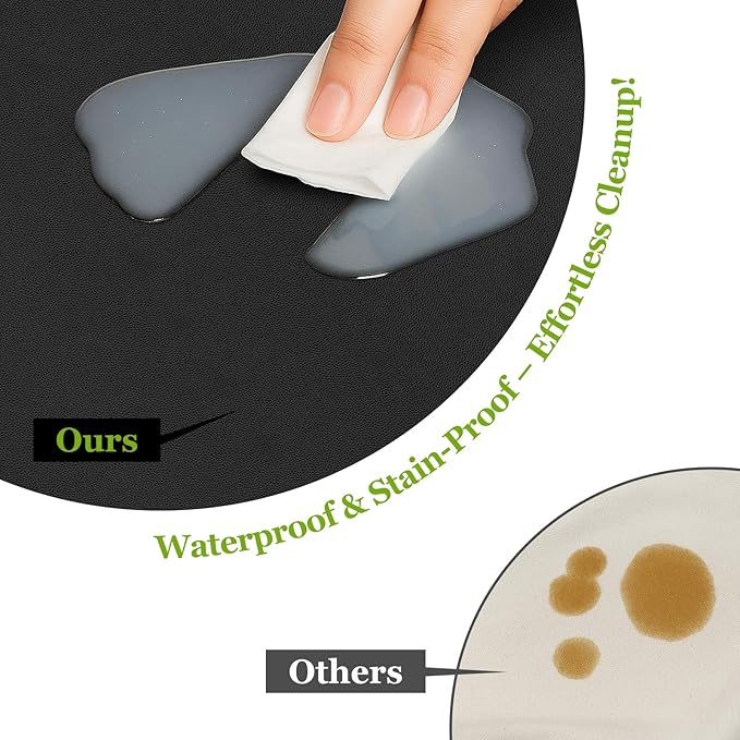 Warmstar Leather Table Cover 17 x54 Inch, 1.8MM Thick PVC Table Protector Waterproof, Desk Cover Protector Non-Slip Table Pad for Kitchen, Dresser, Gaming Desk,Dining Room Table