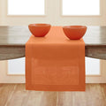Solino Home Linen Pumpkin Hemstitch Table Runner 36 Inches - 100% Pure Linen Small Table Runner 14 x 36 Inch Ideal for Dresser and Coffee Tables - Classic Hemstitch