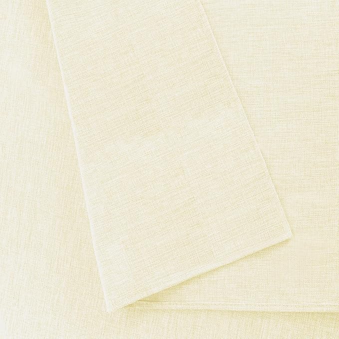 Hiasan 2 Pack Faux Linen Rectangle Tablecloth - Wrinkle and Stain Resistant Washable Table Cloth for Kitchen Dining Room Holiday Table Cover for Party Dinner, Champagne, 54 x 120 Inch