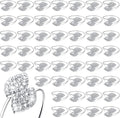 Hotop 300 Pcs Silver Holiday Napkin Rings Set Silver Bling Winter Napkin Rings Bulk Metal Leaves Holders Rhinestone Buckle for Wedding Christmas Dinner Gather Party Prom Table Decoration