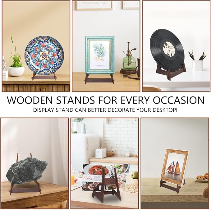 Plate Stands for Display,10 Inch wooden Plate Holder Display Stands,Frame holder stand for Book, Picture,plaque, Decorative Plate, Photo and Platter, Tabletop Art.(1 Pack )