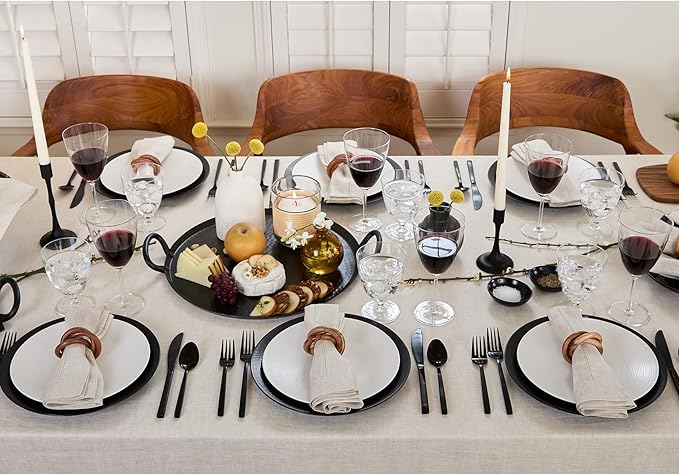 Solino Home Linen Tablecloth 60 x 156 Inch - Classic Hemstitch 100% Pure Linen Light Natural Table Cloth for Rectangle Tables - Machine Washable Tablecloth for Spring, Easter
