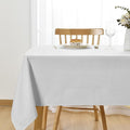 JIUZHEN Square Table Cloth Faux Linen Farmhouse Tablecloth Wrinkle & Stain Resistant Table Cover for Kitchen Dining, Holiday Party Dinner, White, 60 x 60 Inch