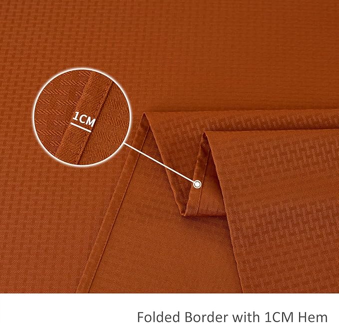 maxmill Weaved Texture Rectangle Tablecloth Water Resistant Wrinkle Free Spill-Proof, Soft Fall Table Cloth for Thanksgiving Parties Harvest Holiday Dinner, Halloween Decoration, 52 x 84 Inch Rust