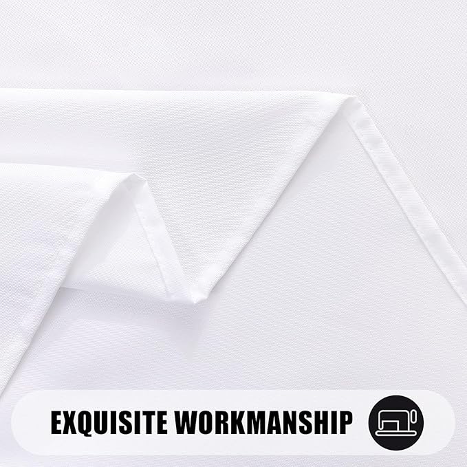Smiry 4 Pack Rectangle Table Cloth, Waterproof Anti-Scratch Polyester Tablecloth, Decorative Washable Fabric Table Cover for Dining, Buffet, Parties and Outdoor, 60x102, White