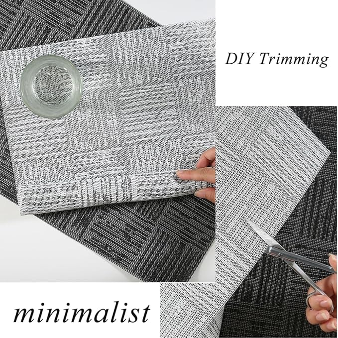 Placemats Set of 6 Plastic Vinyl Place Mats for Dinner Table, No-Slip Wipeable Table Mats Daily Use Patio Kitchen Decoration (18"x12", Grey)