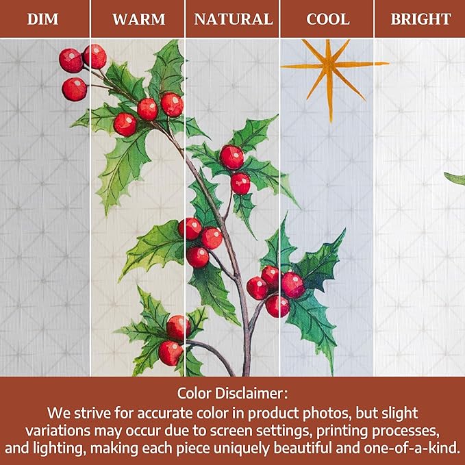 Maison d' Hermine Table Cloth Rectangle Table 100% Cotton 54 x 72 Inches Fall Tablecloth Reusable Everyday Use for Thanksgiving Christmas Decorations Dining Farmhouse Party (Poinsettia Christmas)