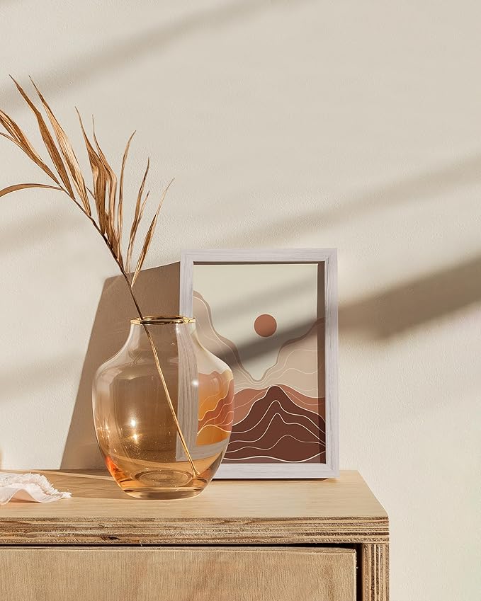 HAUS AND HUES 4x6 Picture Frame with Real Glass and White Oak - Oak 4x6 Picture Frame - Includes Real Glass, American Oak, Easel Back, Vertical Hang - Ideal for Home, Room, Office (4x6 in, White)