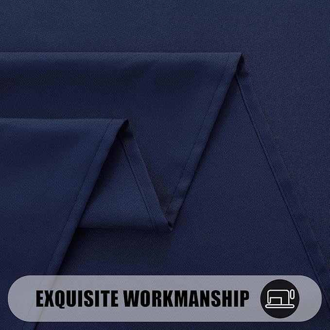 Smiry Rectangle Table Cloth, Waterproof Anti-Scratch Polyester Tablecloth, Decorative Washable Fabric Table Cover for Dining, Buffet, Parties and Outdoor, 54x108, Navy