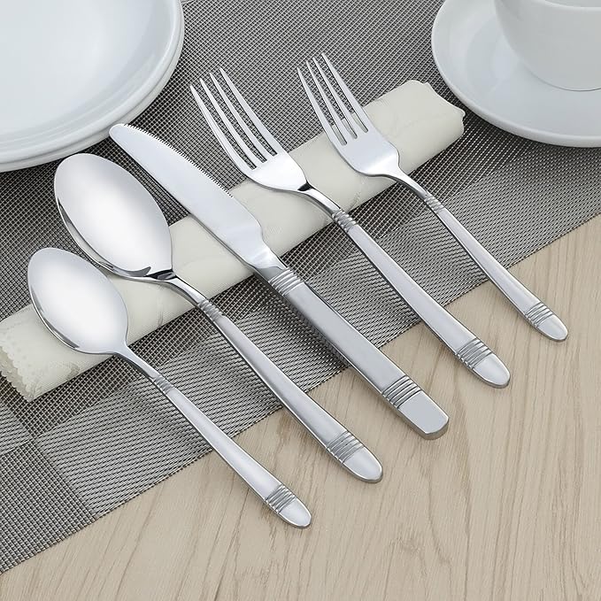 Begale 80-piece Flatware Set, Stainless Steel, Service for 16