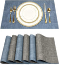 SUEH DESIGN Leather Placemats Set of 6 Reversible Table Mats Heat Resistant Waterproof No-Slip Place Mats for Dining Table Kitchen Parties