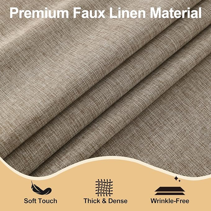 JIUZHEN Round Textured Table Cloth Linen Wrinkle Free Stain Resistant Farmhouse Decorative Circular Tablecloth for Kitchen, Dining, Party, Wedding, Outdoor Use (40 Inch Round,Khaki)